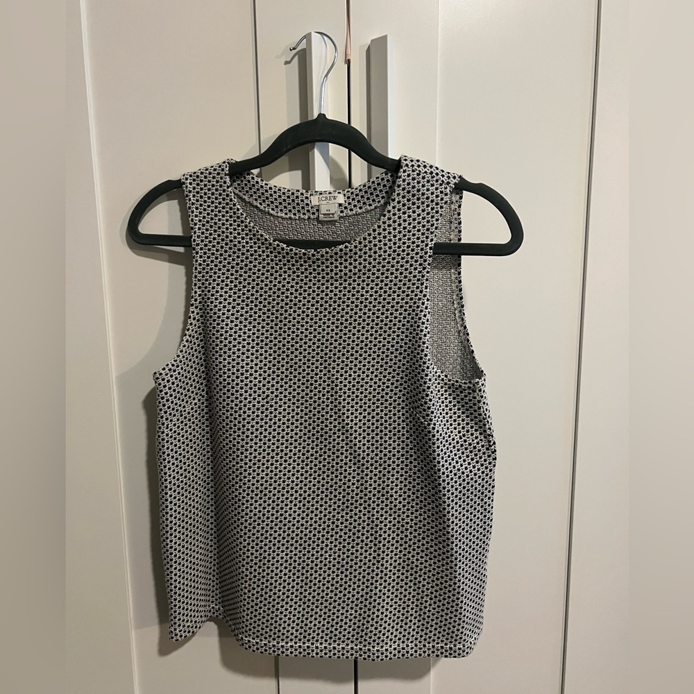 J. Crew Black and White Patterned Tank Top
